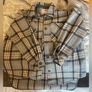SO Checkered Wool Blend Shirt - Gray and Black